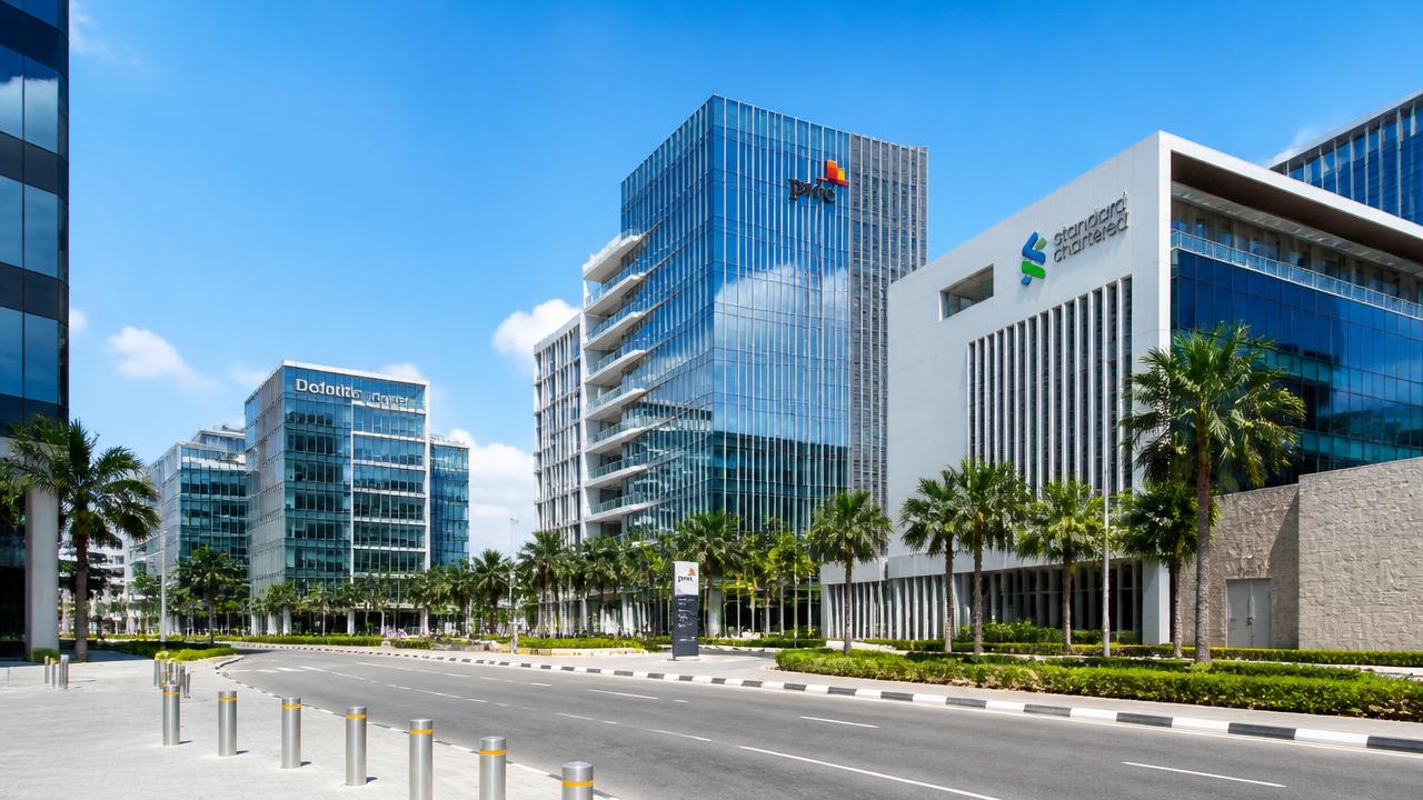 Modern Accra business district skyline