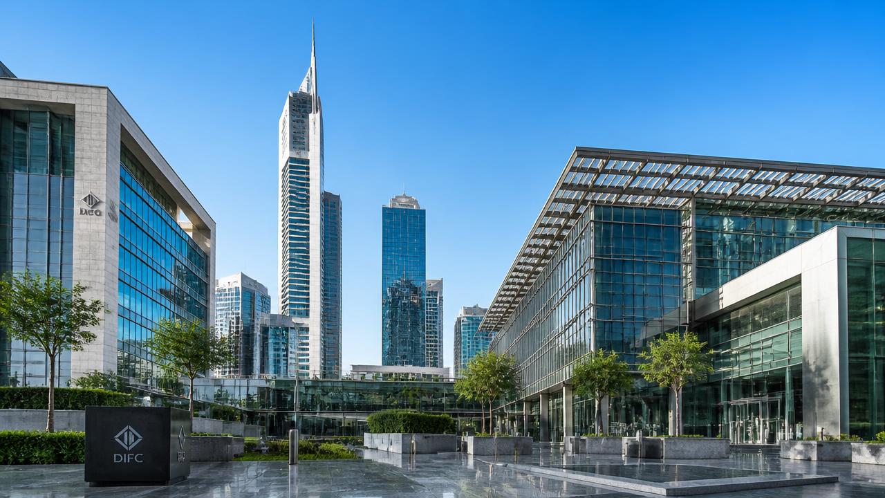 Modern Dubai business district skyline