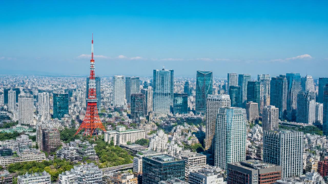 Modern Tokyo business district in daylight